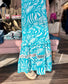 La Plage Mallory Maxi Abstract Floral White/Turquoise