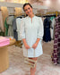 Mary Square Lainey Seersucker Dress Seafoam/White