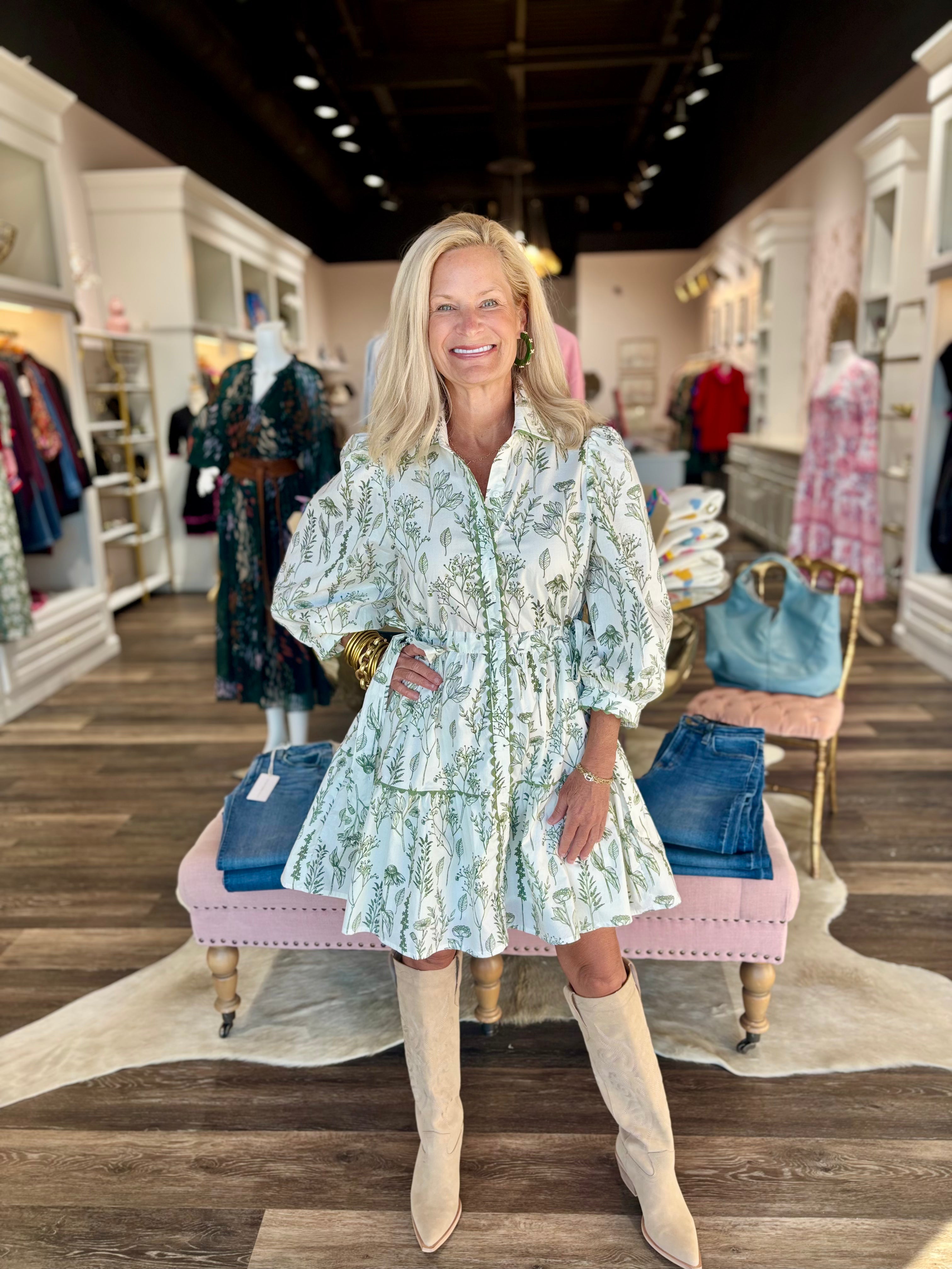 Green Floral Dress