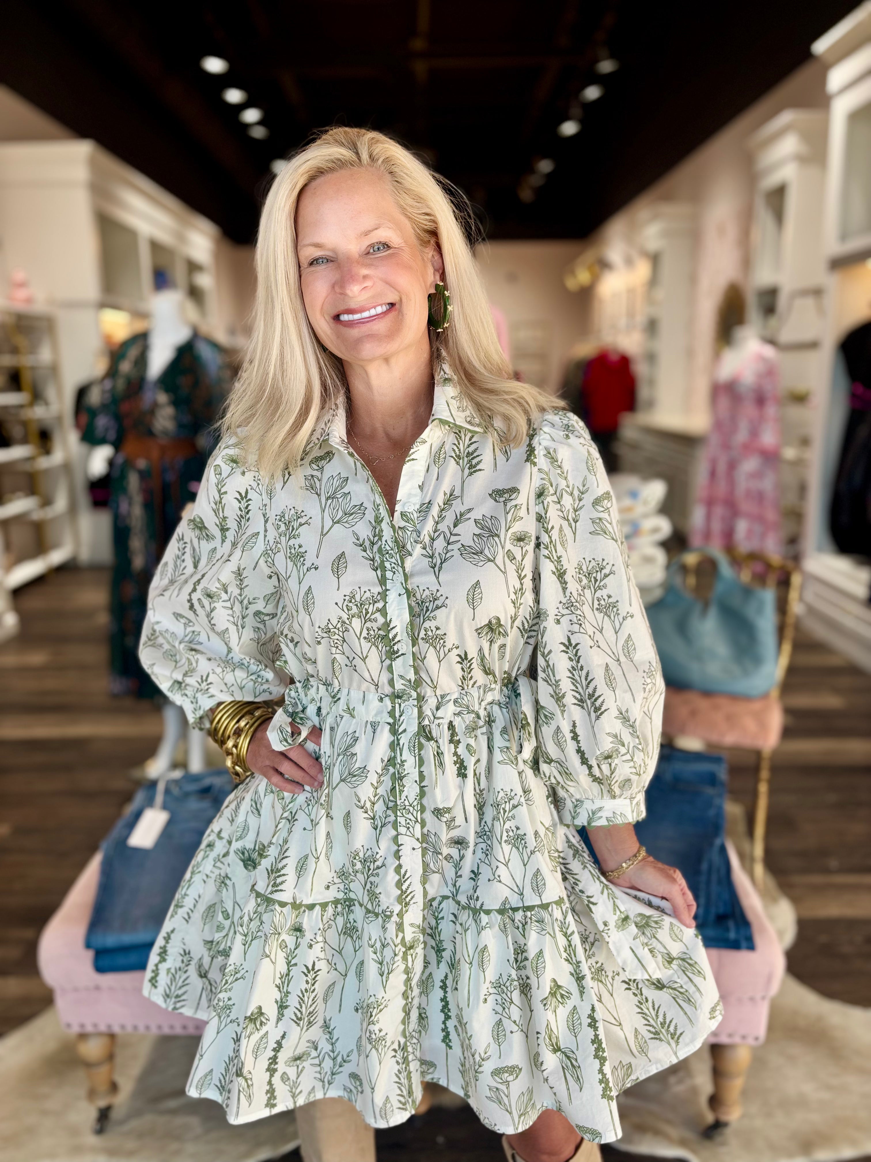 Green Floral Dress