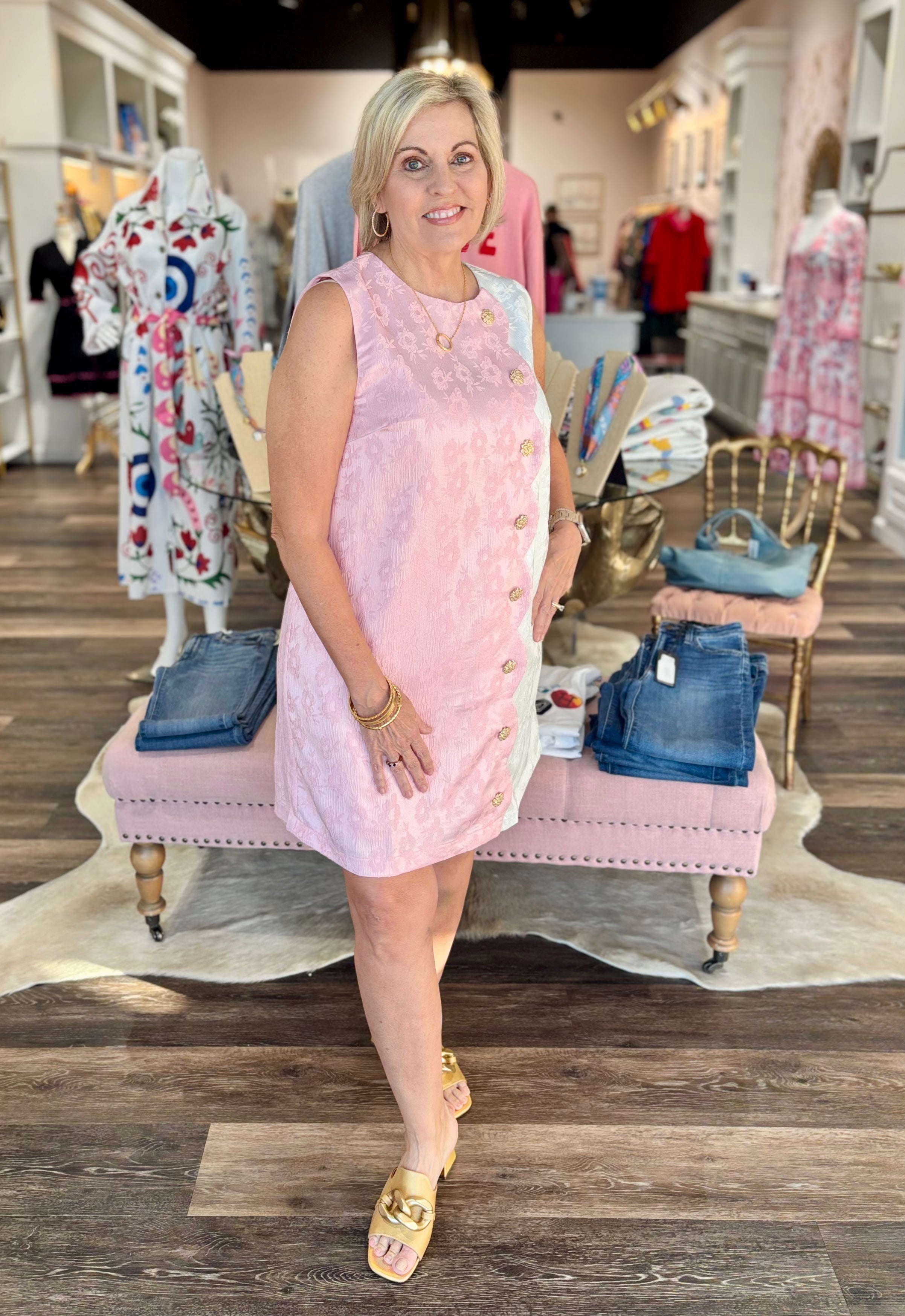 Pink Scalloped Dress