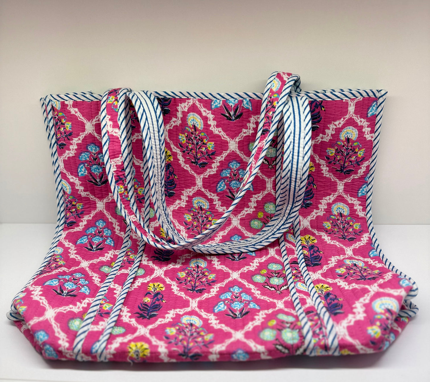 Quilted Tote Large Shopping Tote Bag