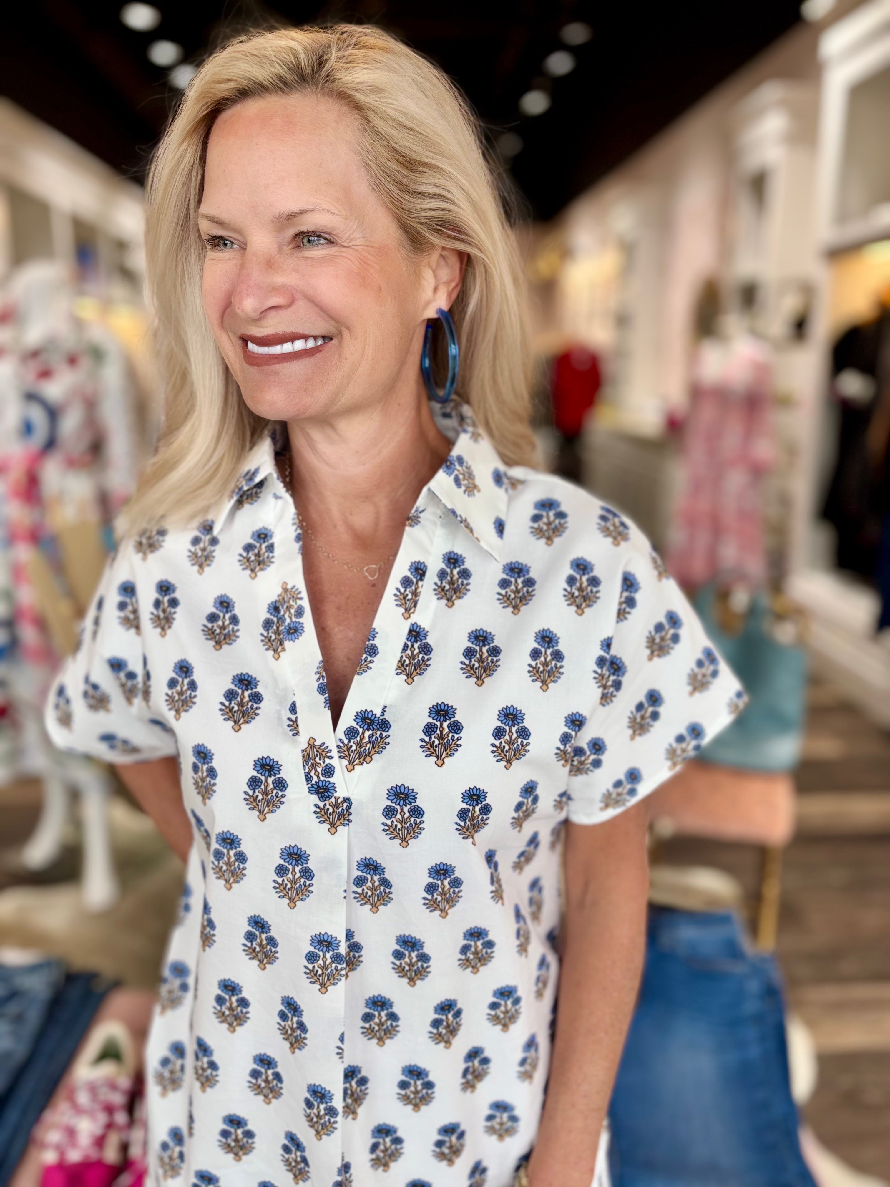 Floral Print Dress Blue