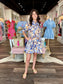 Joy Joy Golden Blue Paisley Dress