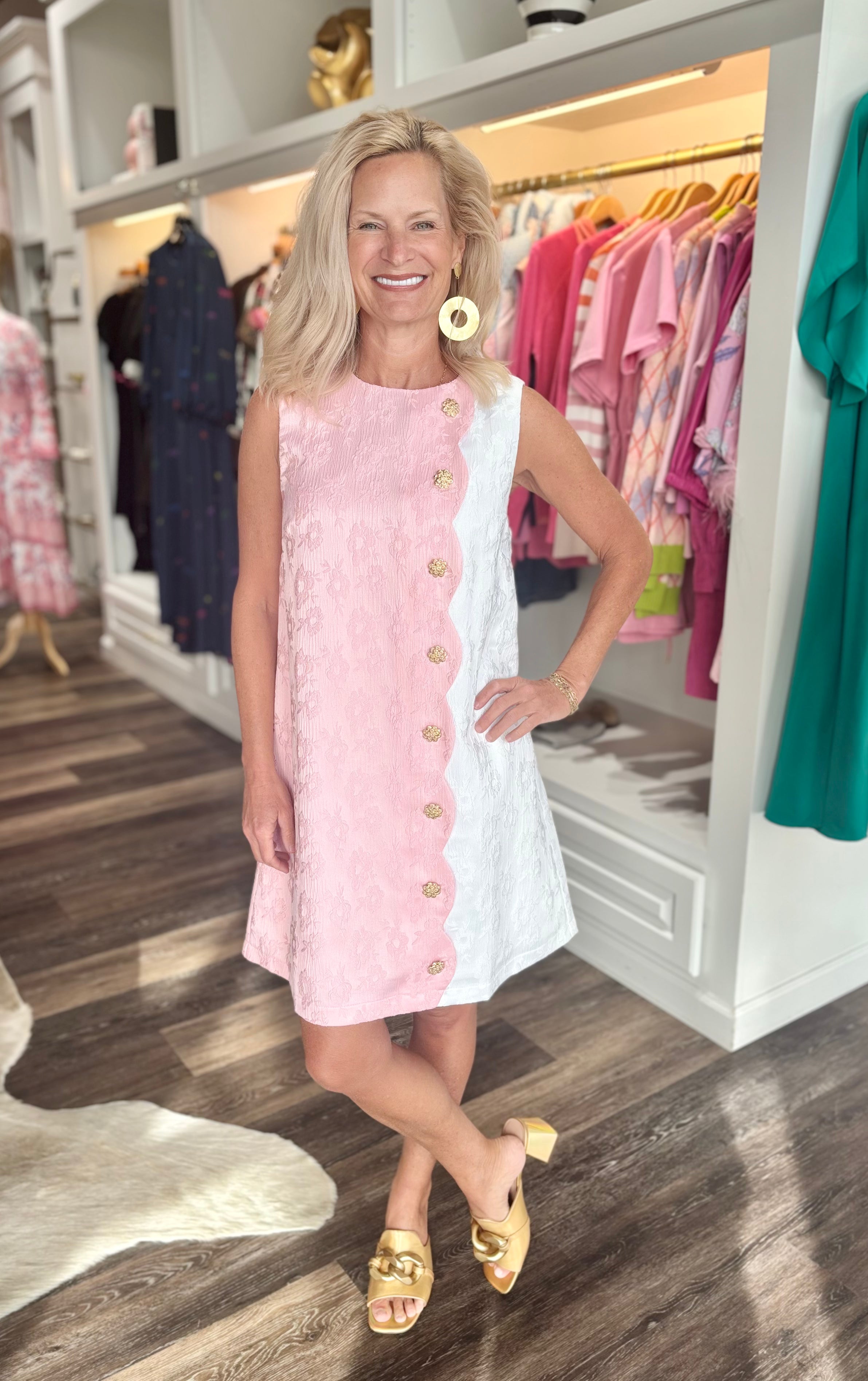 Pink Scalloped Dress