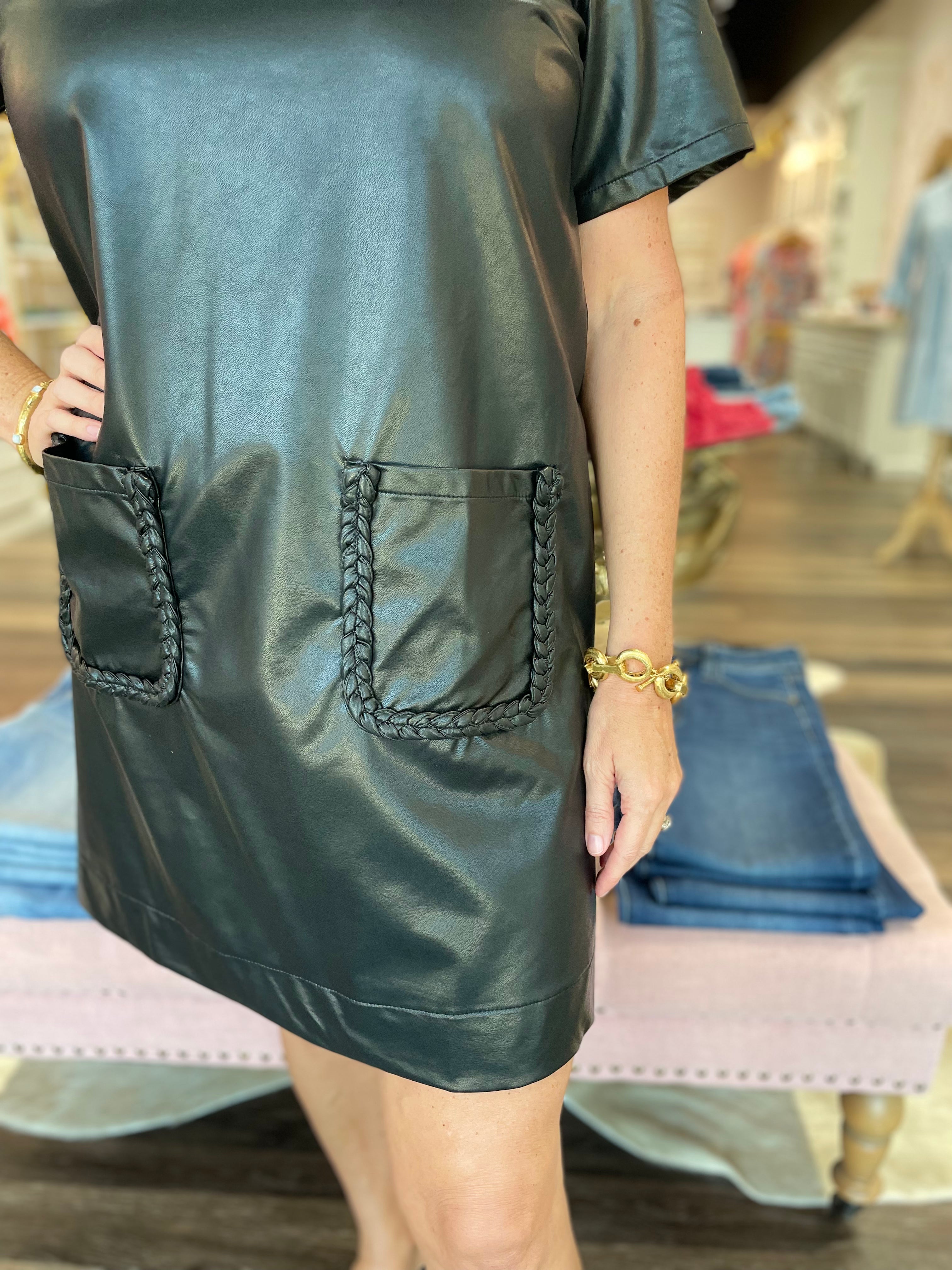 Black Faux Leather Dress