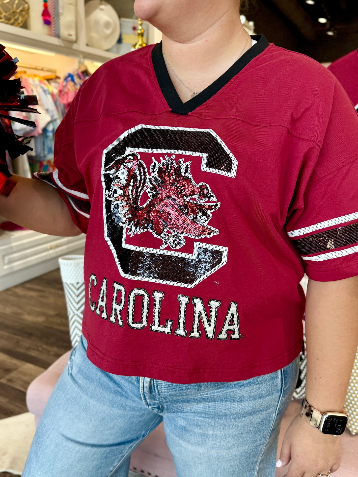 The Blitz Sequin Jersey Tee South Carolina