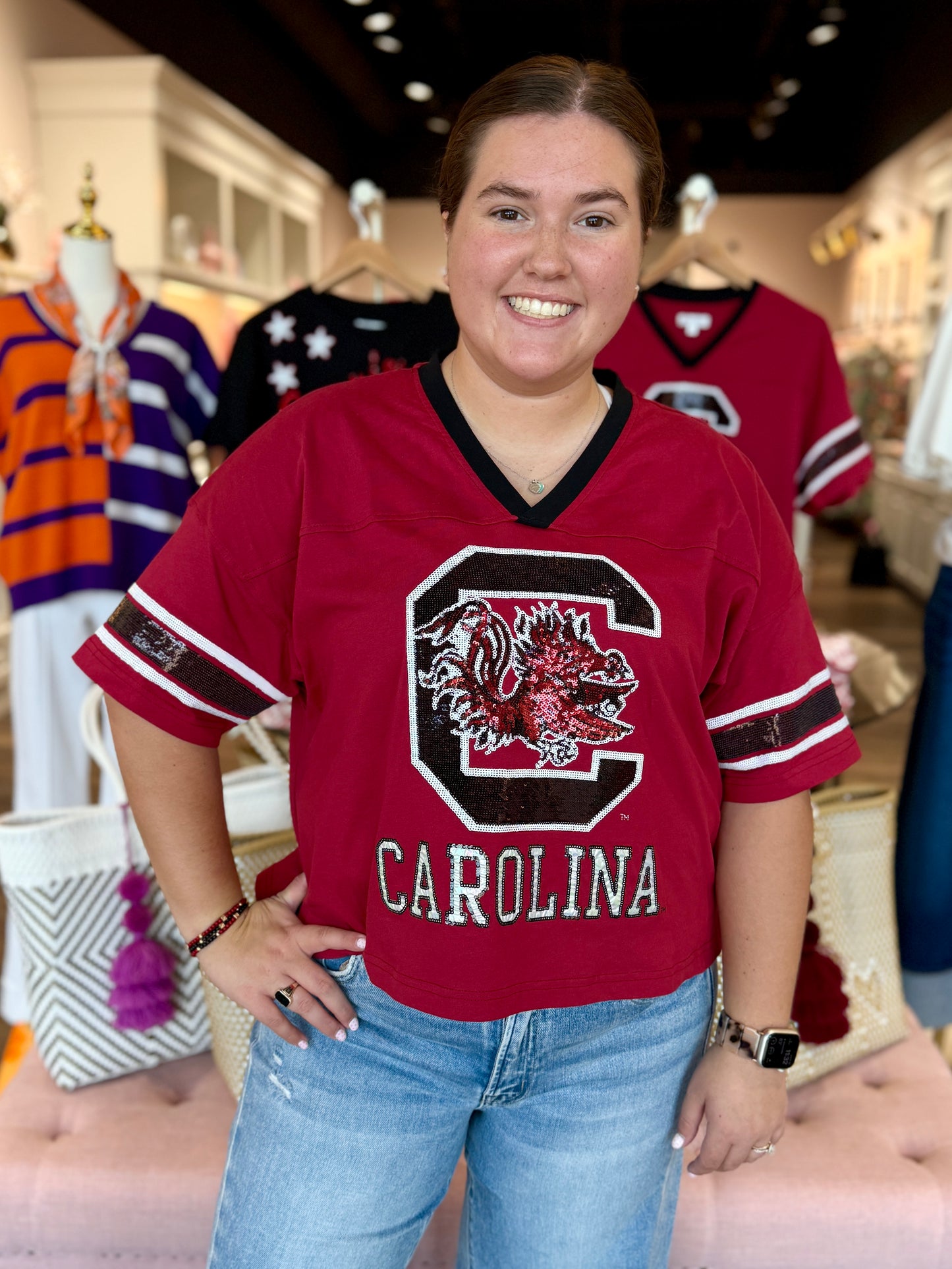 The Blitz Sequin Jersey Tee South Carolina