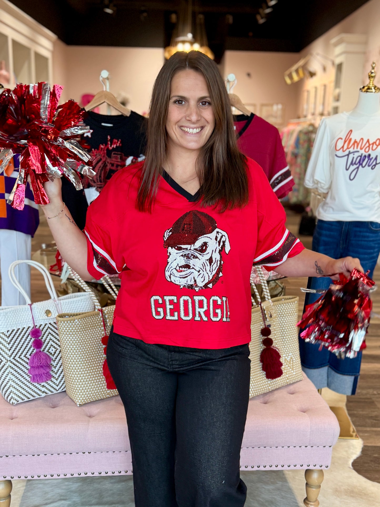The Blitz Sequin Jersey Tee Georgia