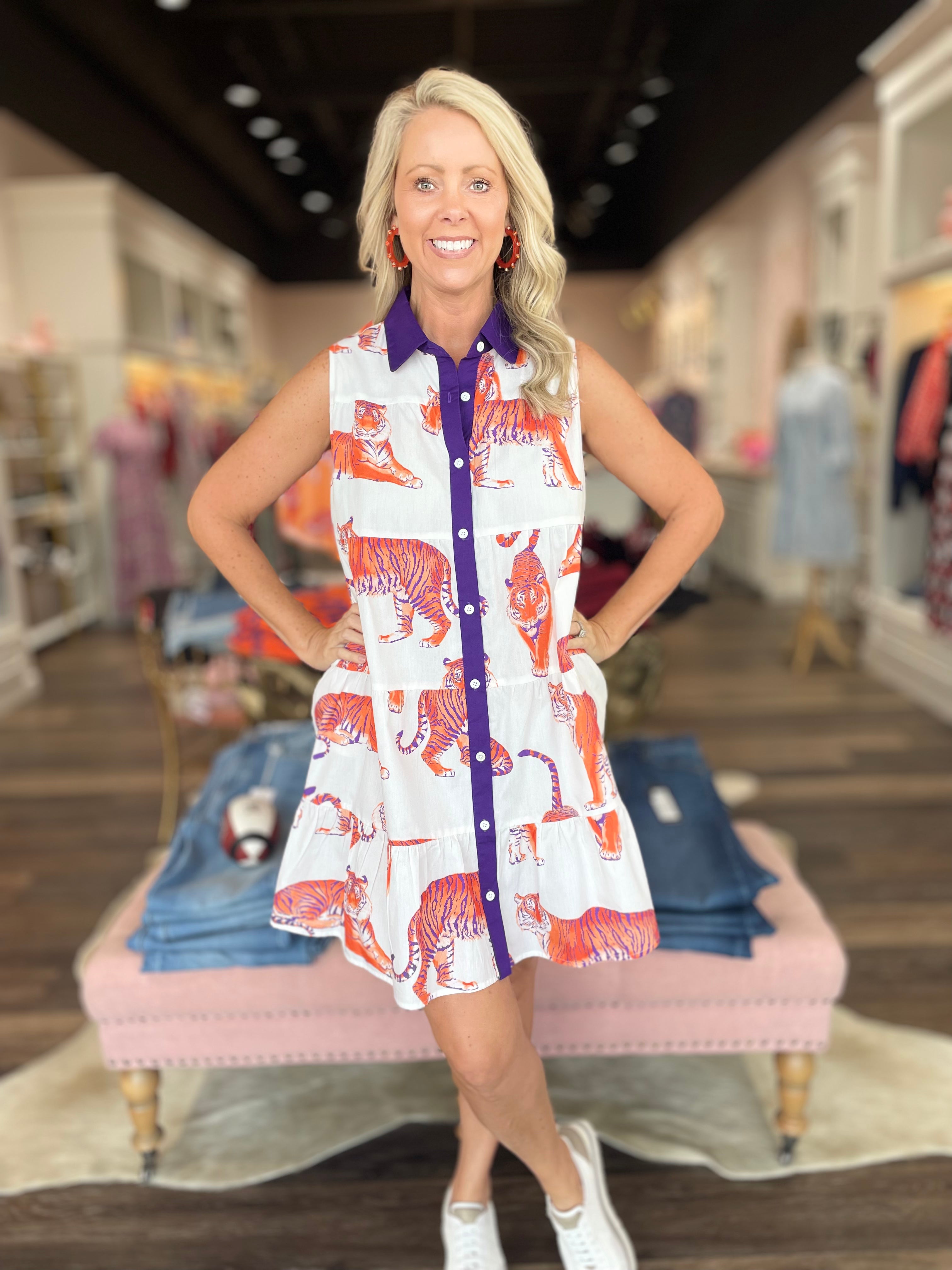 The Clemson Tigers Poplin Tank Dress