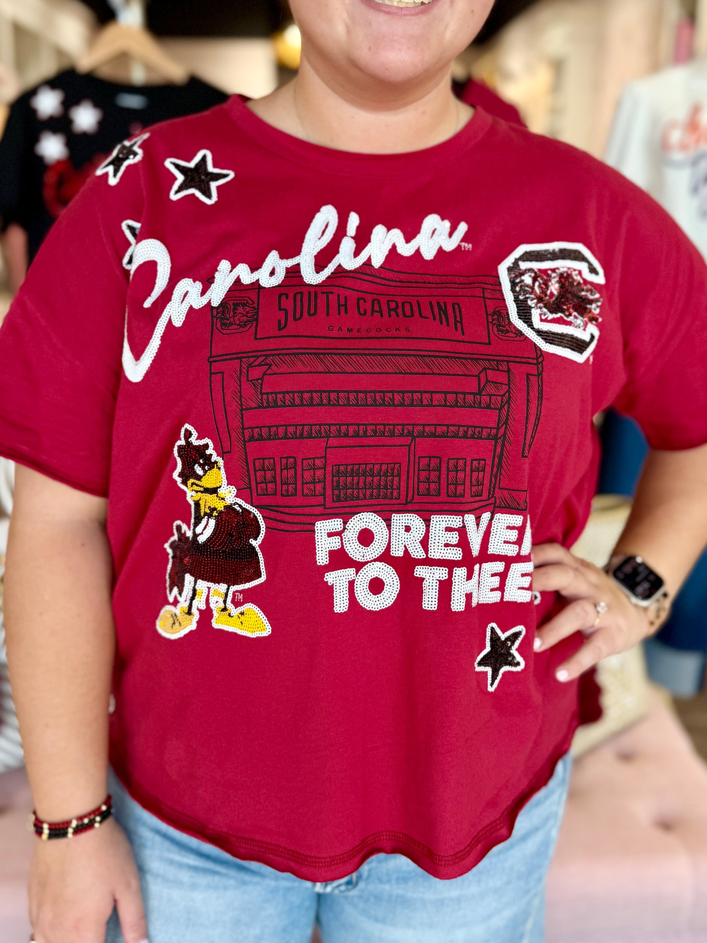 The Fourth Quarter Sequin Tee South Carolina