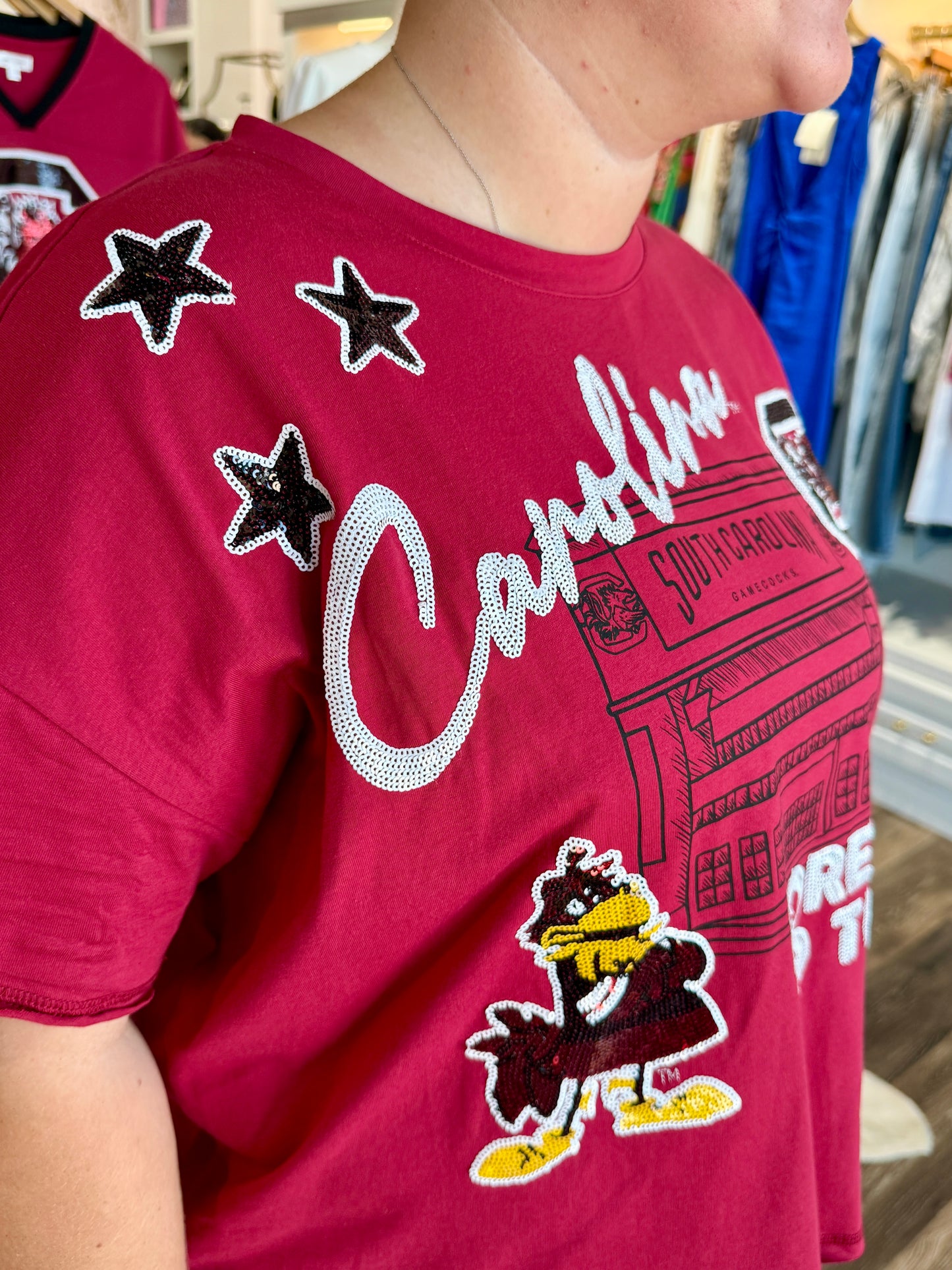 The Fourth Quarter Sequin Tee South Carolina