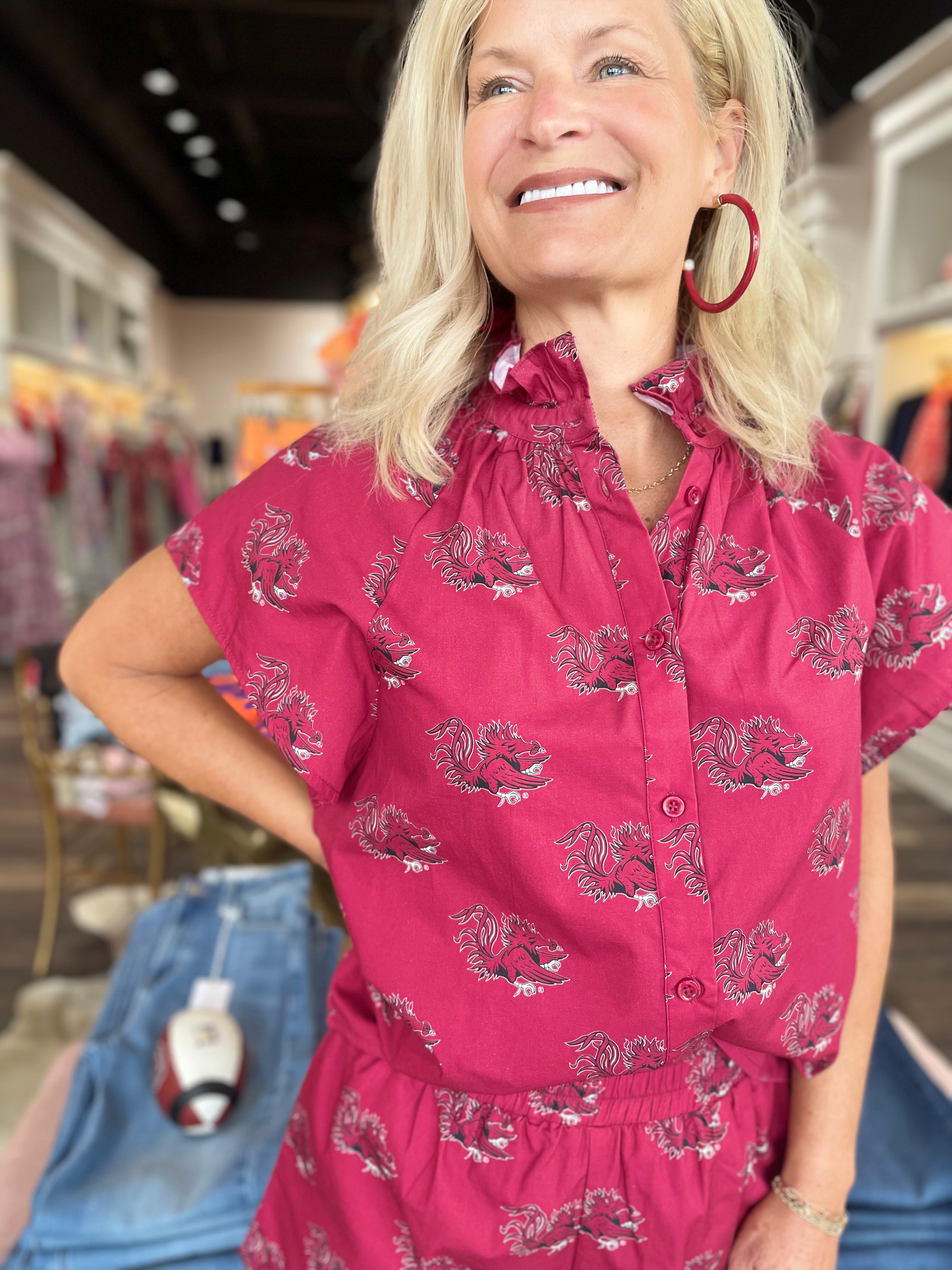 The Poplin Blouse South Carolina Gamecocks