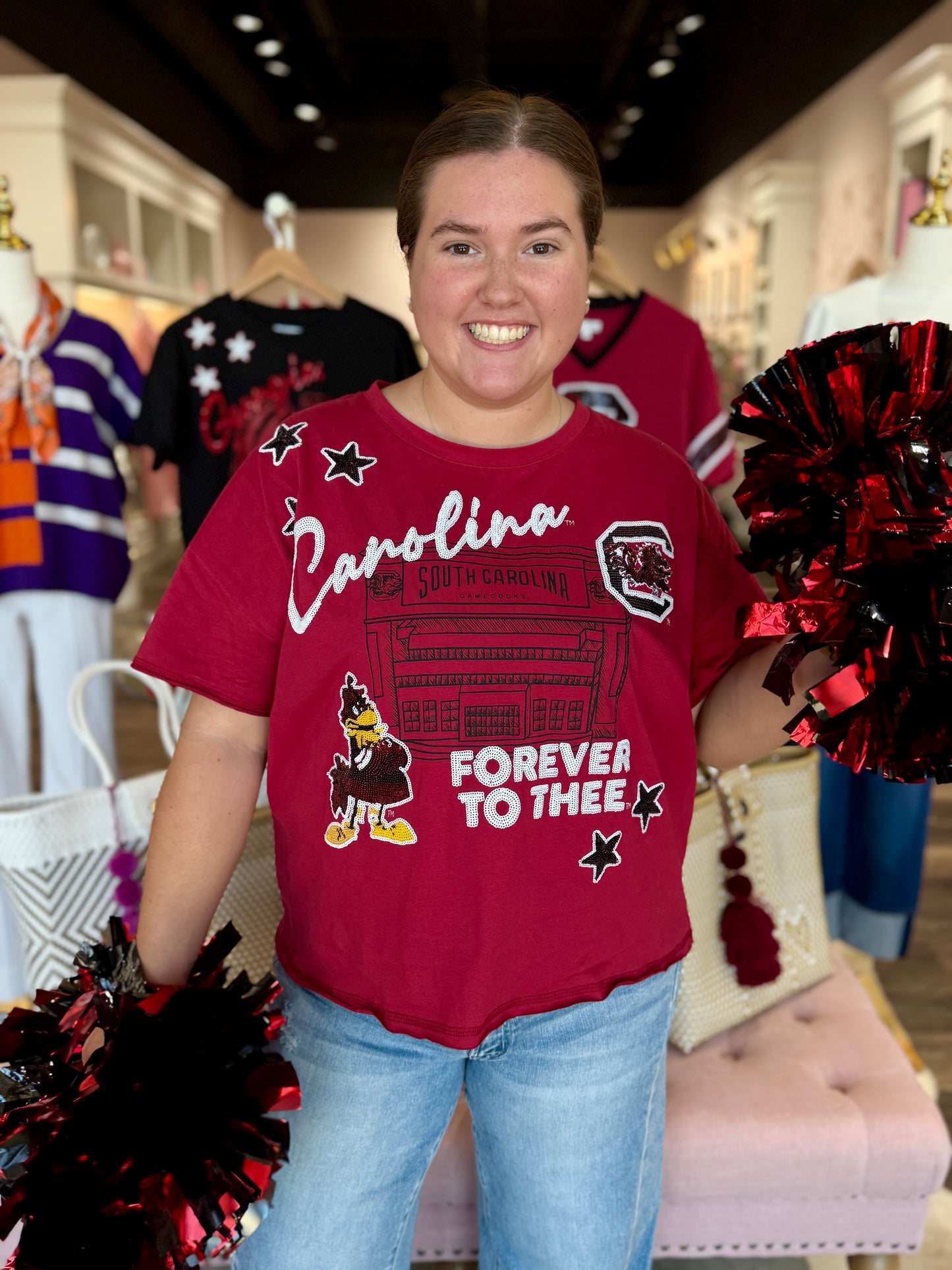 The Fourth Quarter Sequin Tee South Carolina
