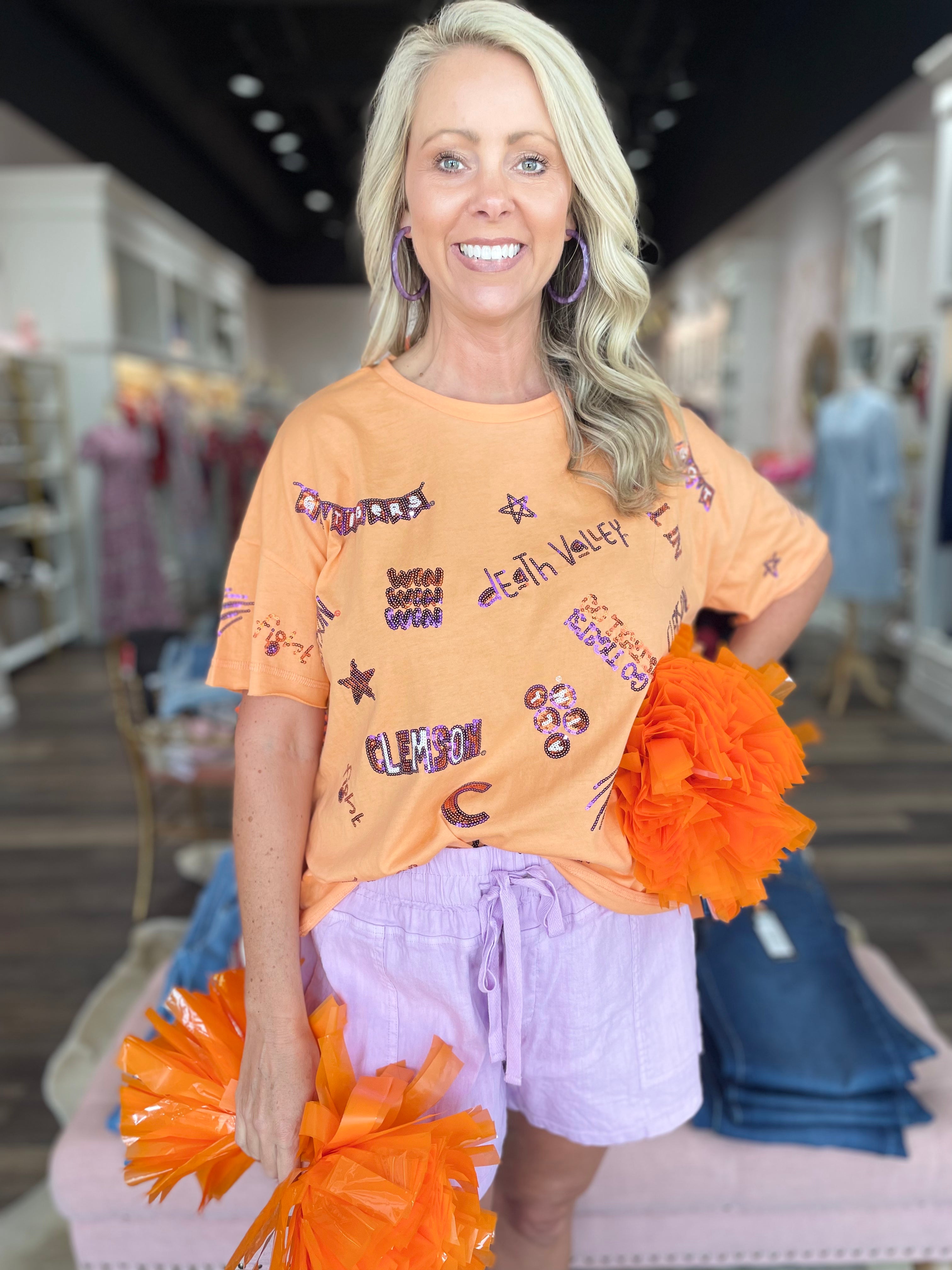 The Sequin Boxy Tee Clemson