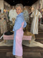 Caryn Lawn Libby Stripe Dress Wedgewood