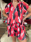The Abstract Blouse Red & Black