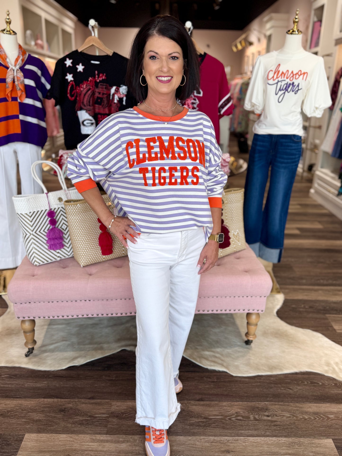 The Society Stripe Pullover Clemson
