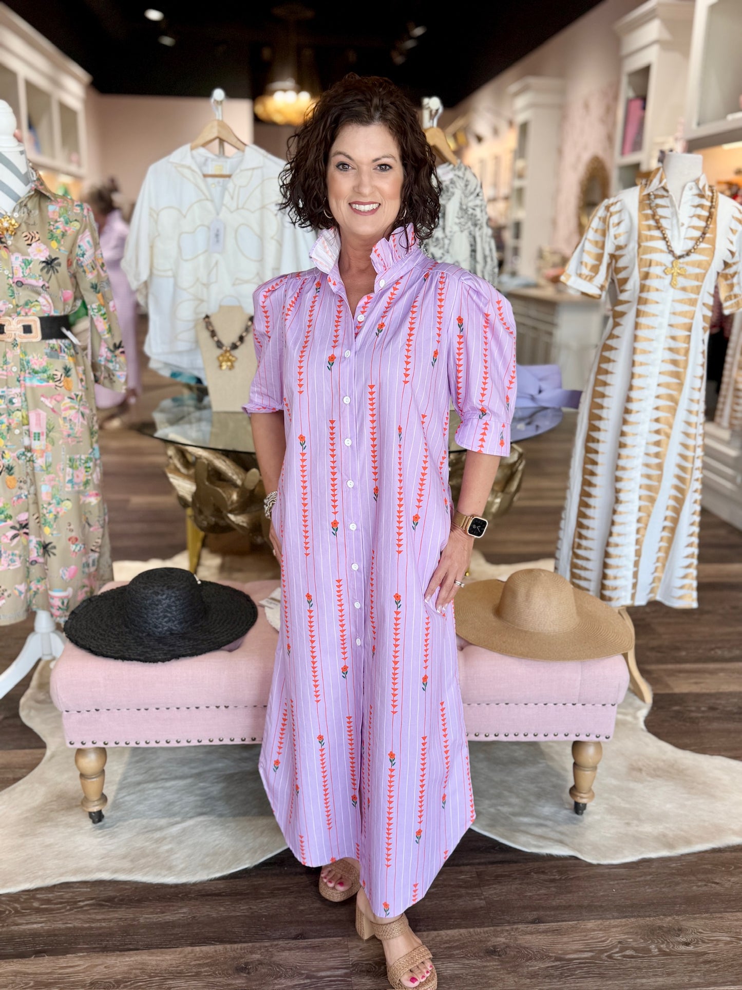 Nina Fleur Path Midi Shirt Dress