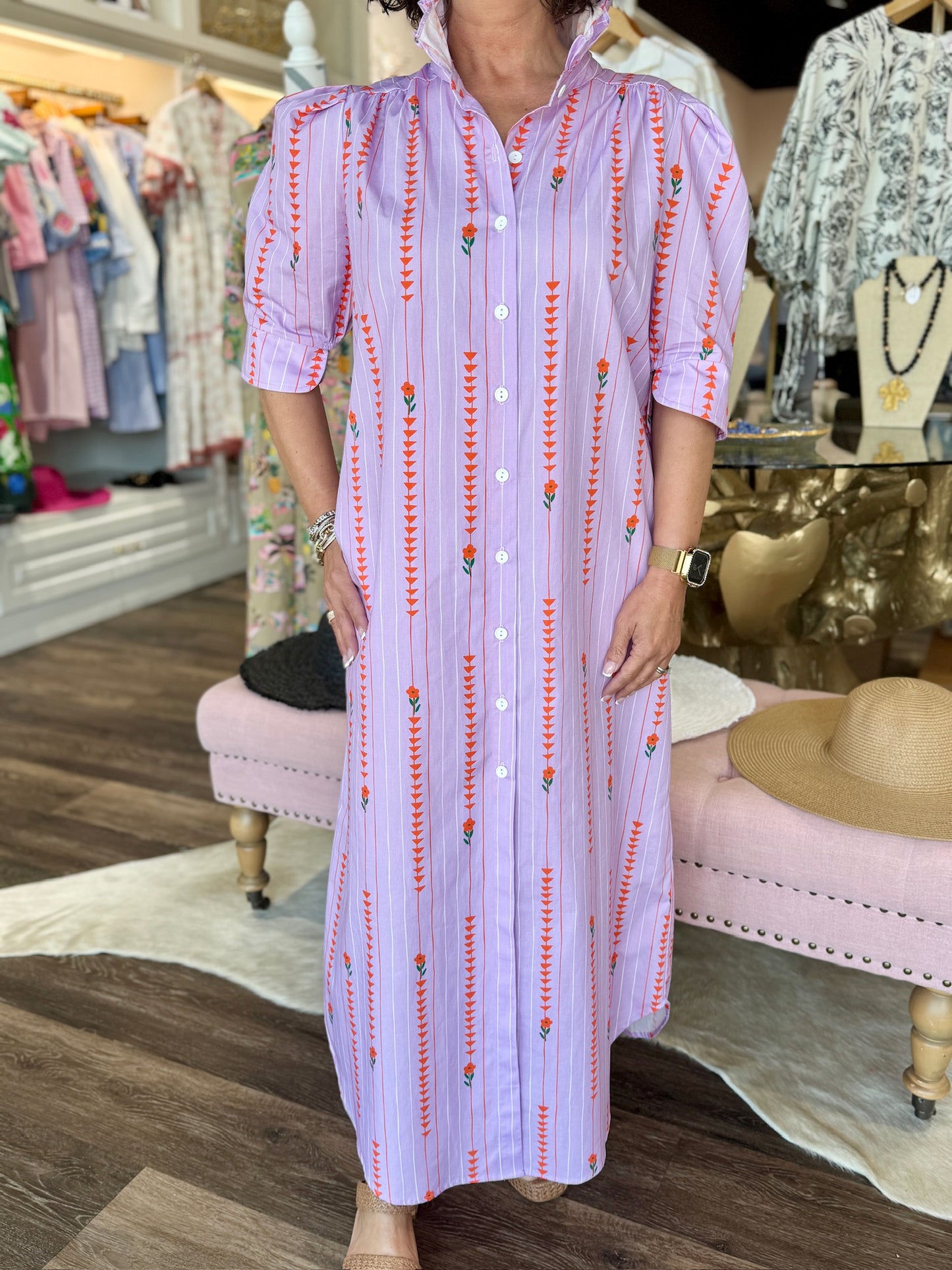 Nina Fleur Path Midi Shirt Dress