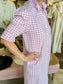 Nina Violetta Seer Gingham Midi Shirt Dress