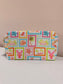Mary Square Let's Face It cosmetic bag featuring colorful tropical stamp print with lobsters, palm trees, and hibiscus flo...