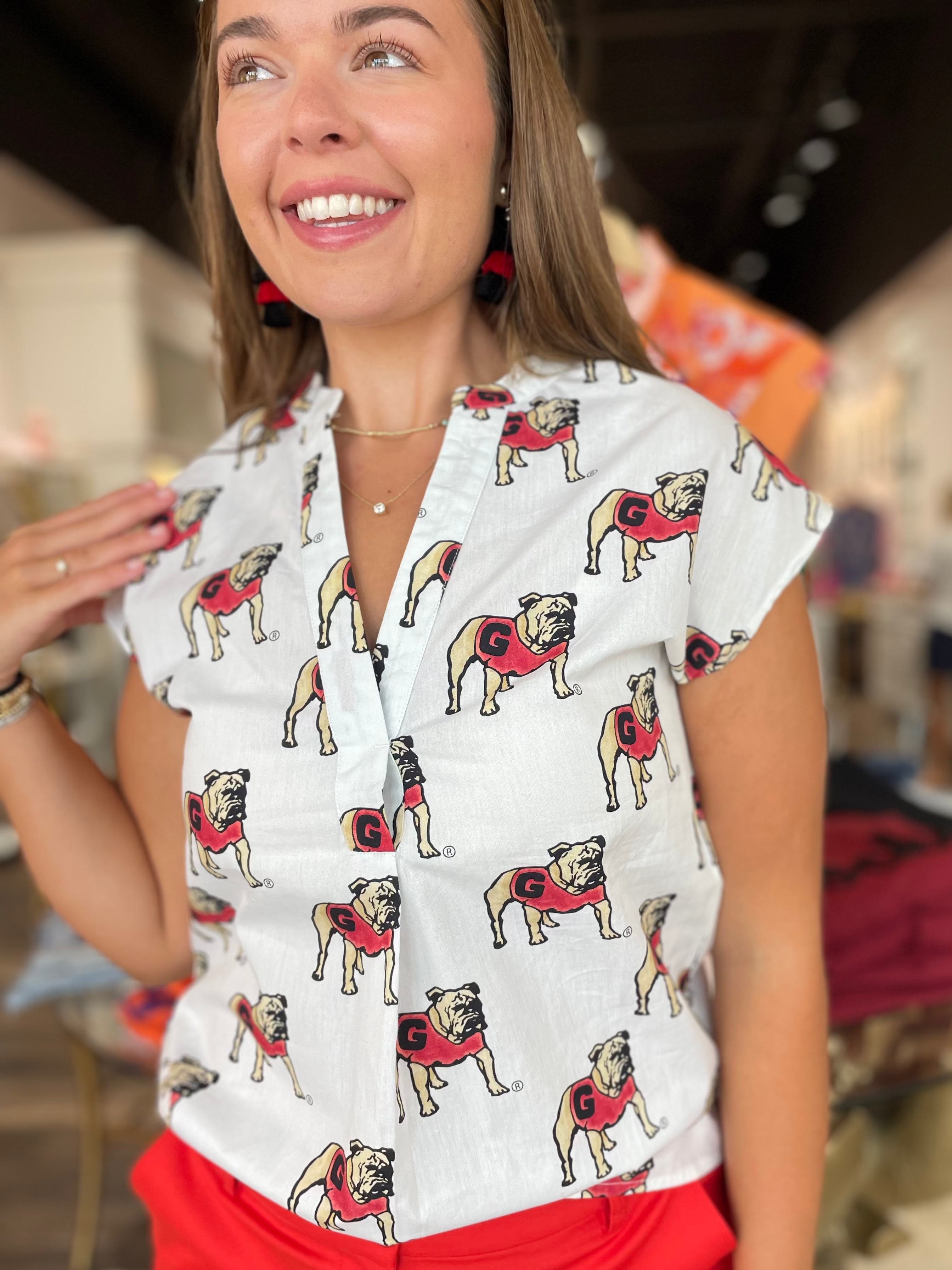 Poplin V-Neck - Georgia