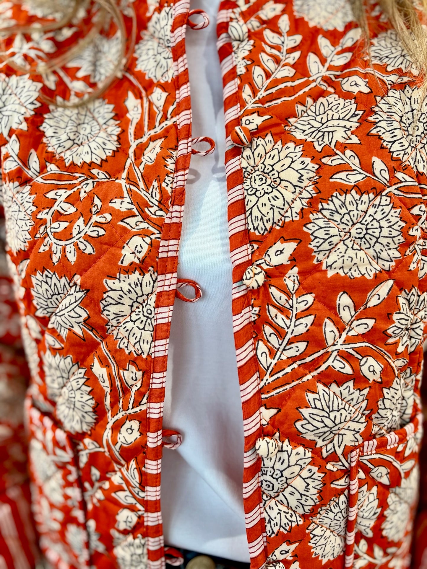 The Charlotte Jacket Orange Floral