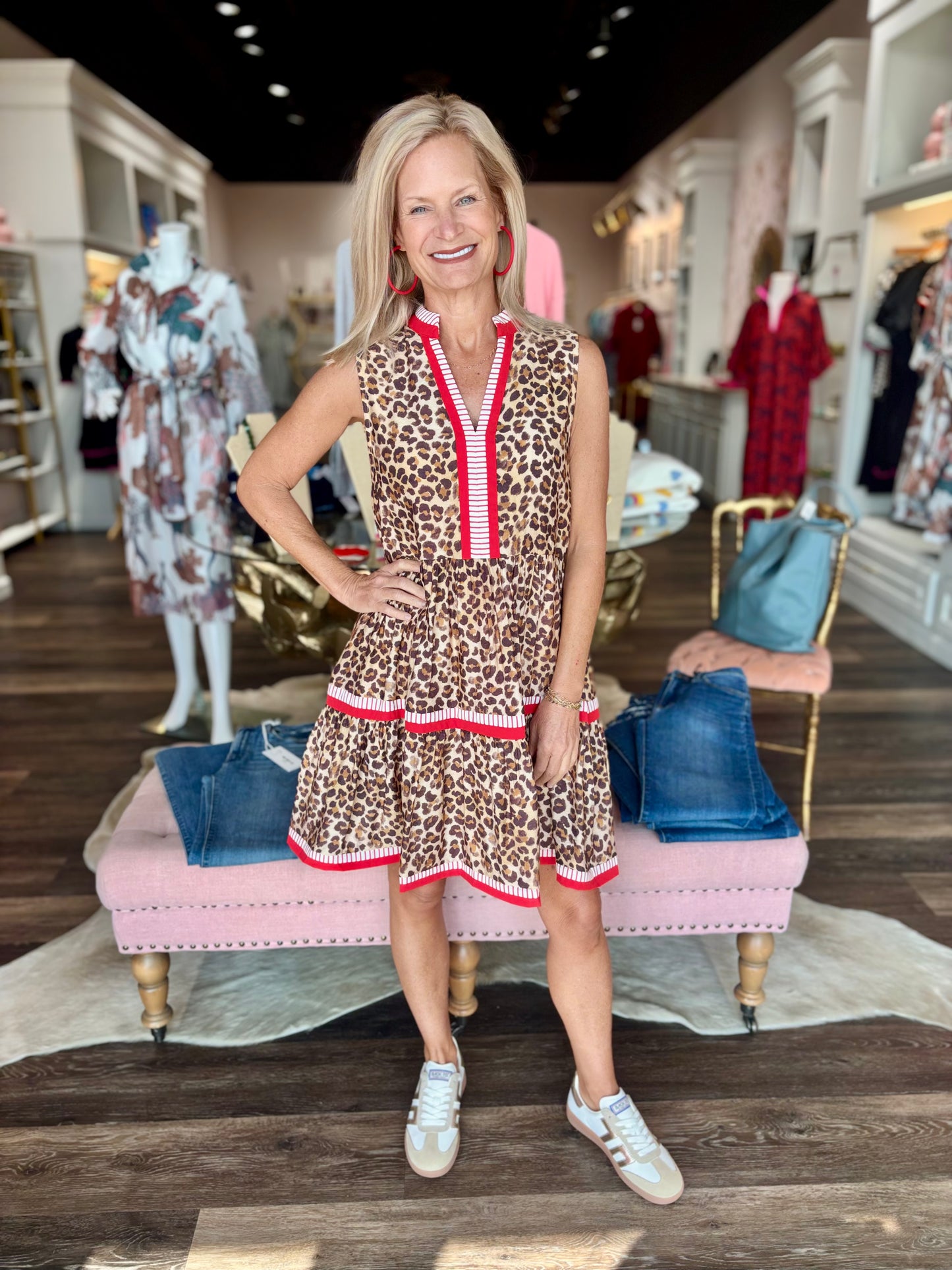 Red Animal Print Dress