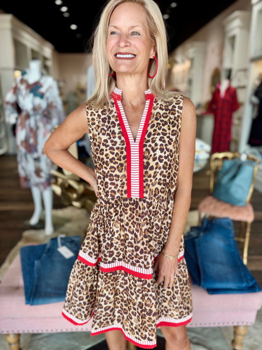 Red Animal Print Dress