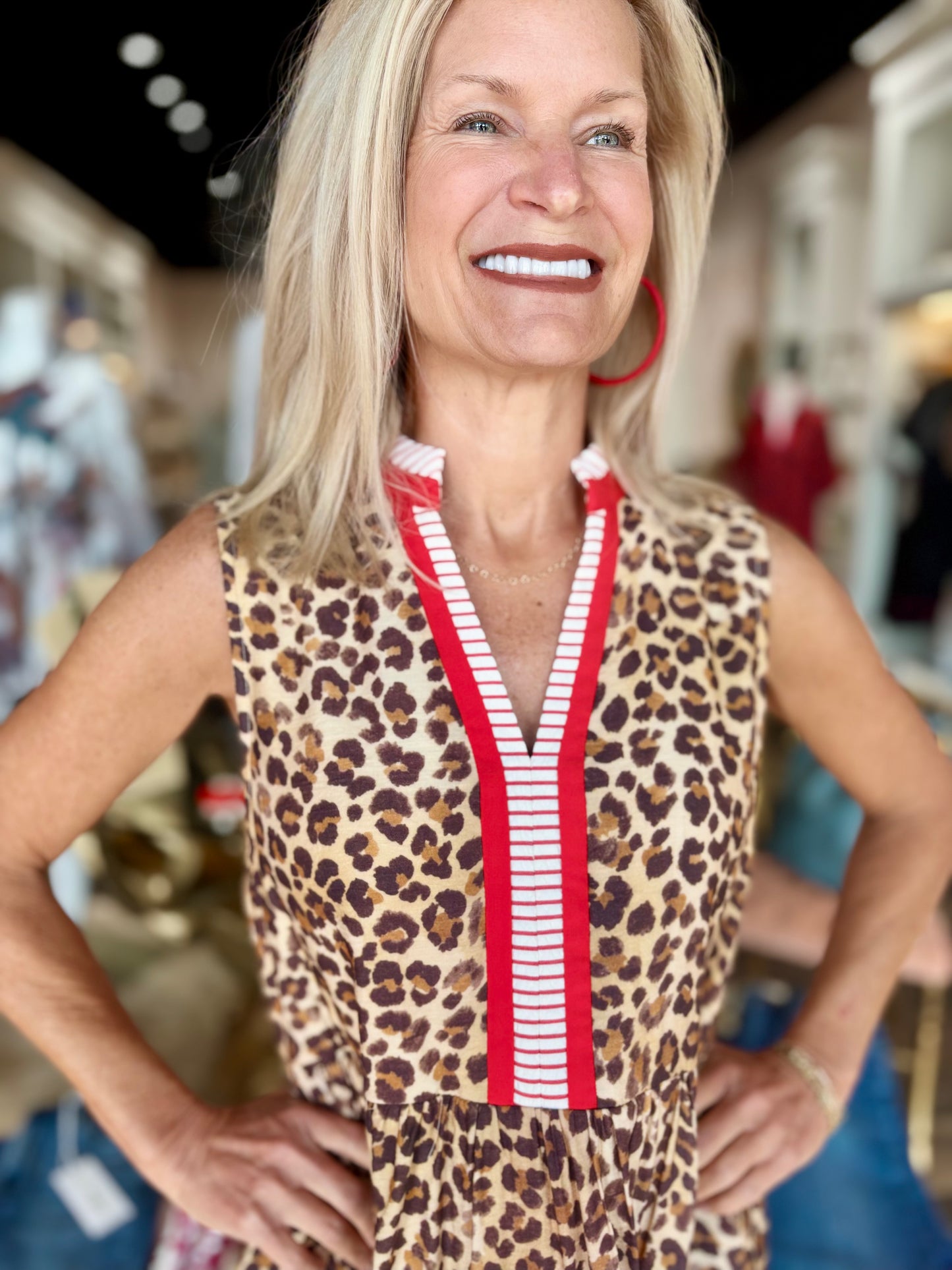 Red Animal Print Dress