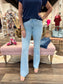 Just Black Denim High Rise Scissor Cut Flare Light Wash