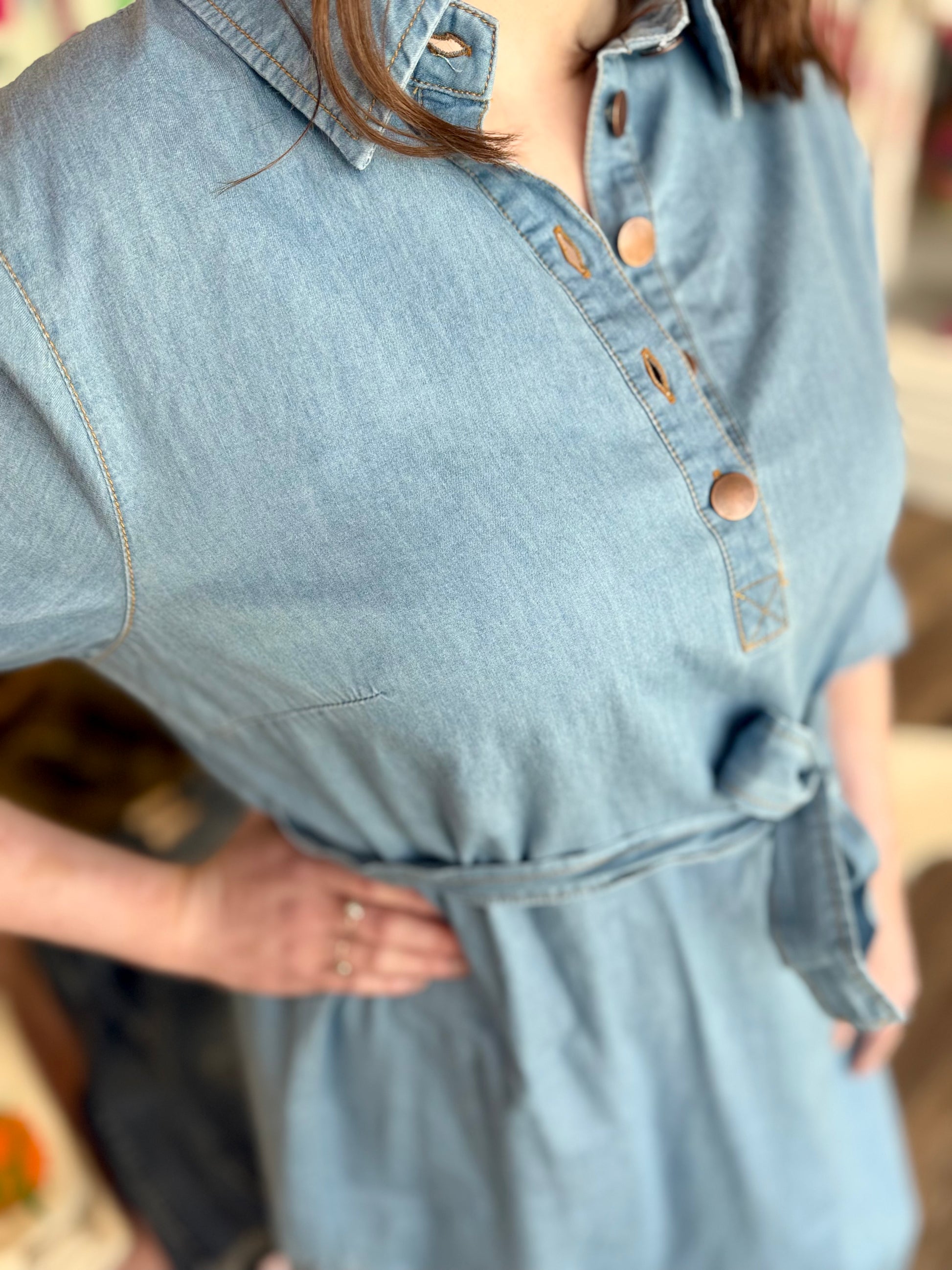 Boho Chic Denim Dress Small