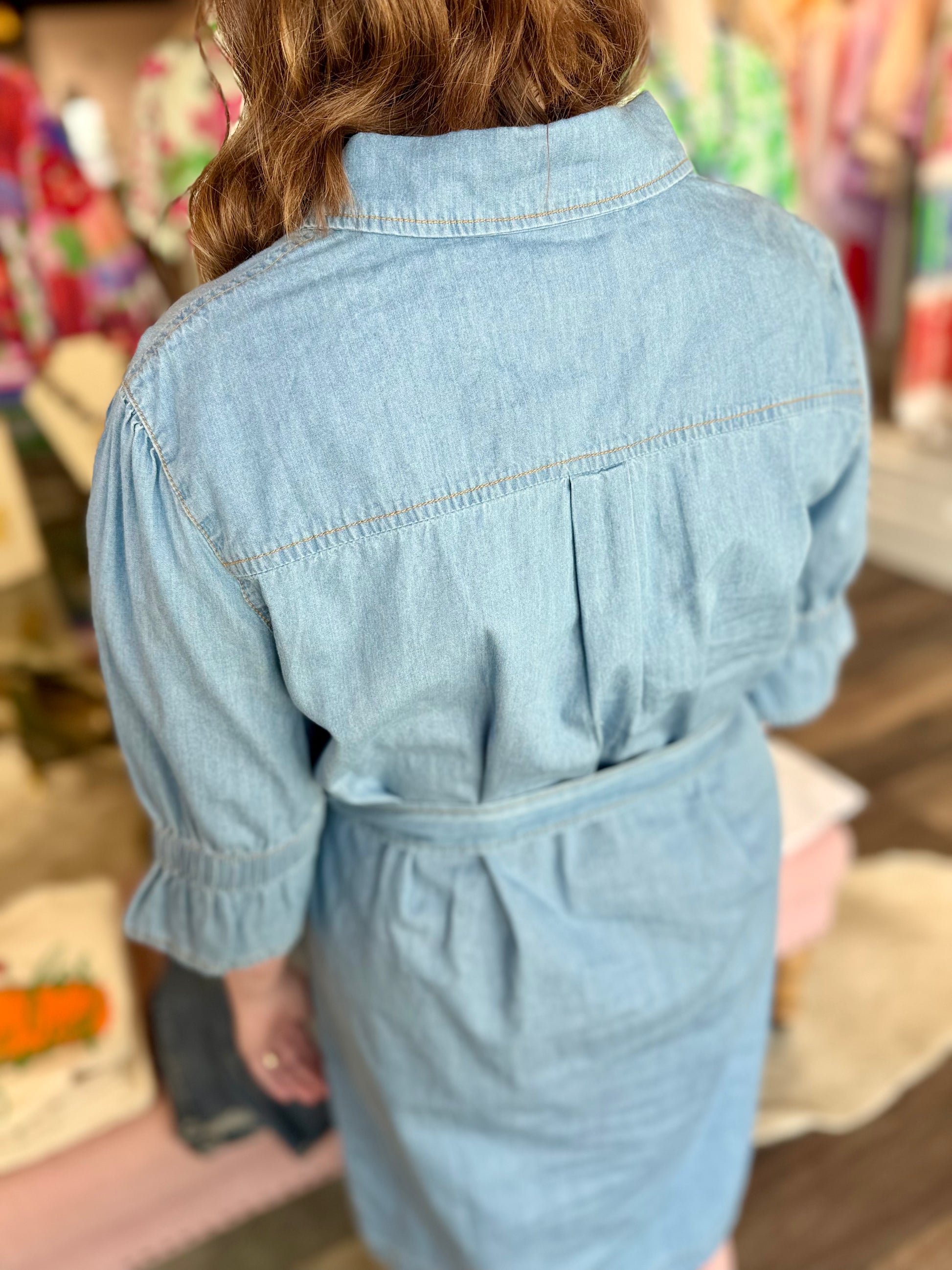 Boho Chic Denim Dress Small