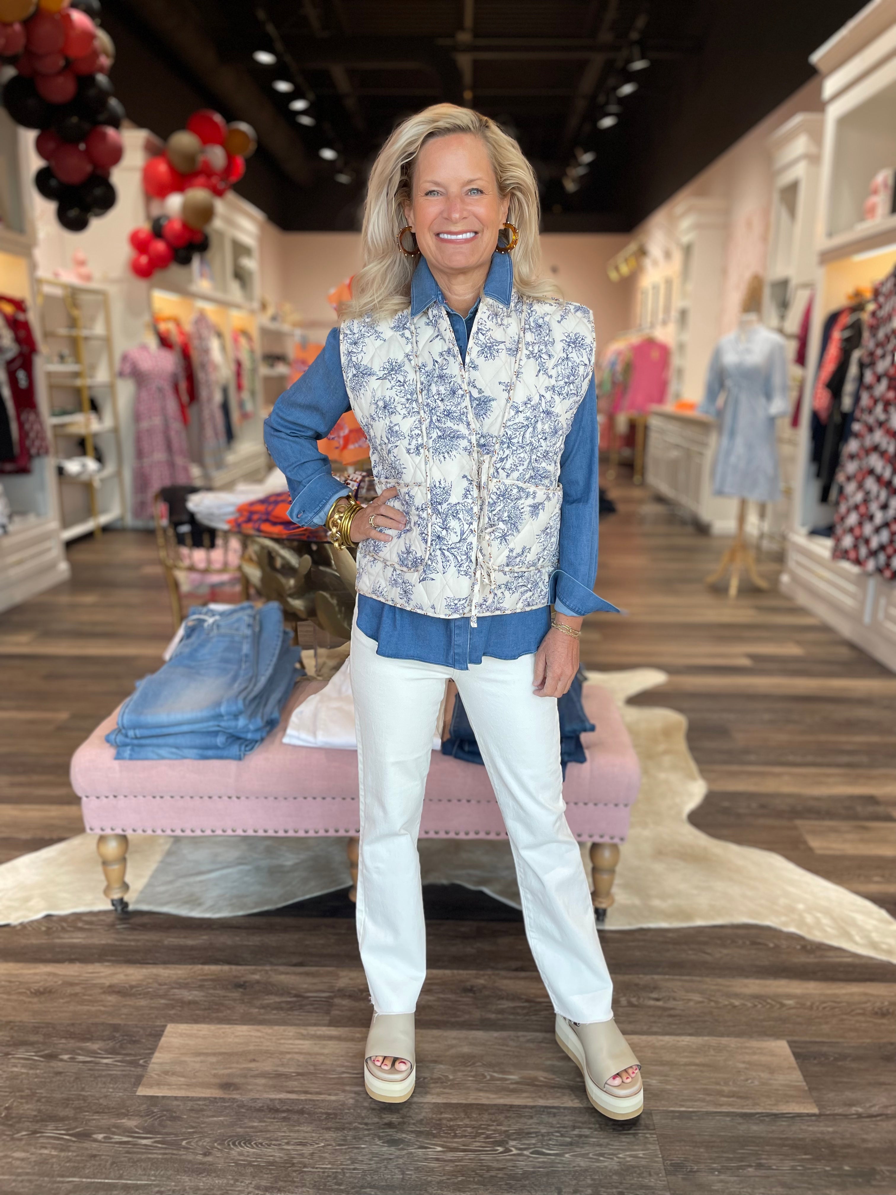 Floral Quilted Vest