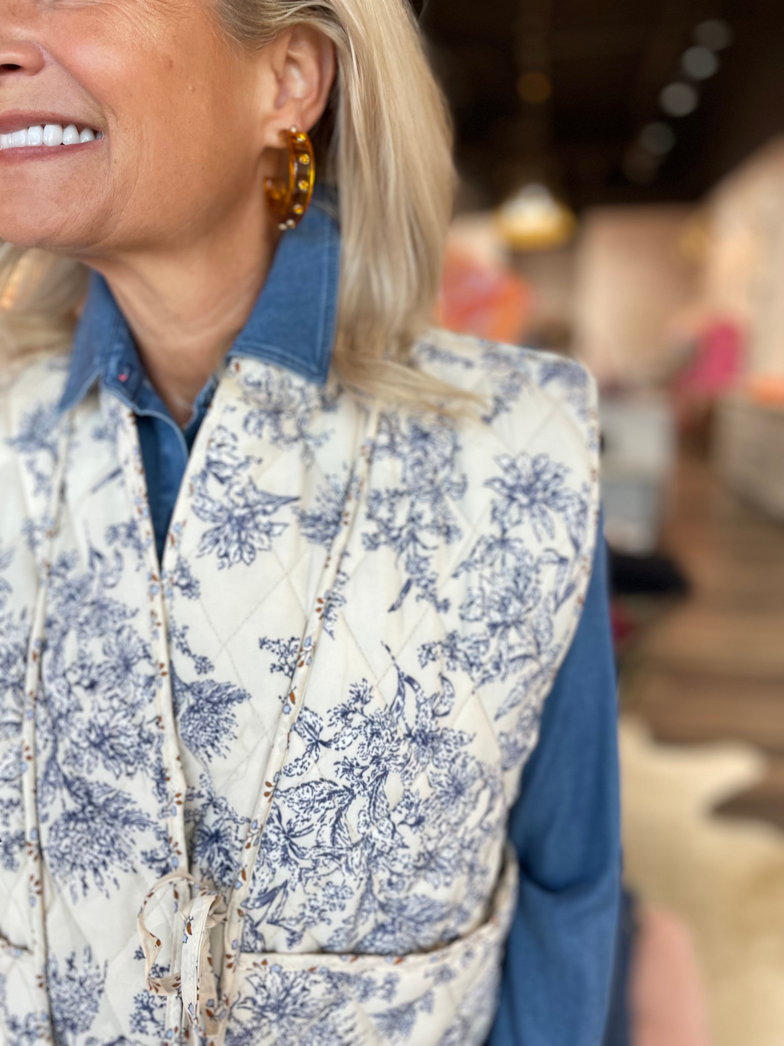 Floral Quilted Vest