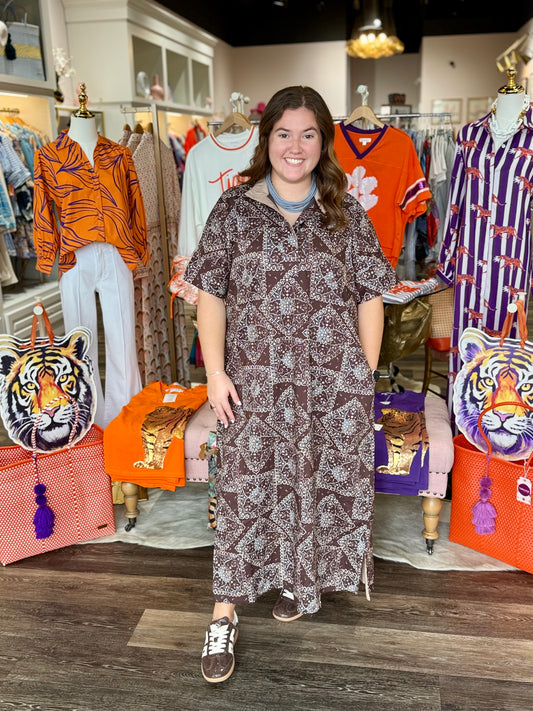 Entro Paisley Everyday Maxi Dress Brown