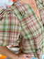 Entro Plaid Puff Sleeve Top