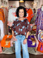 Entro Blue Petal Flutter Sleeve Top