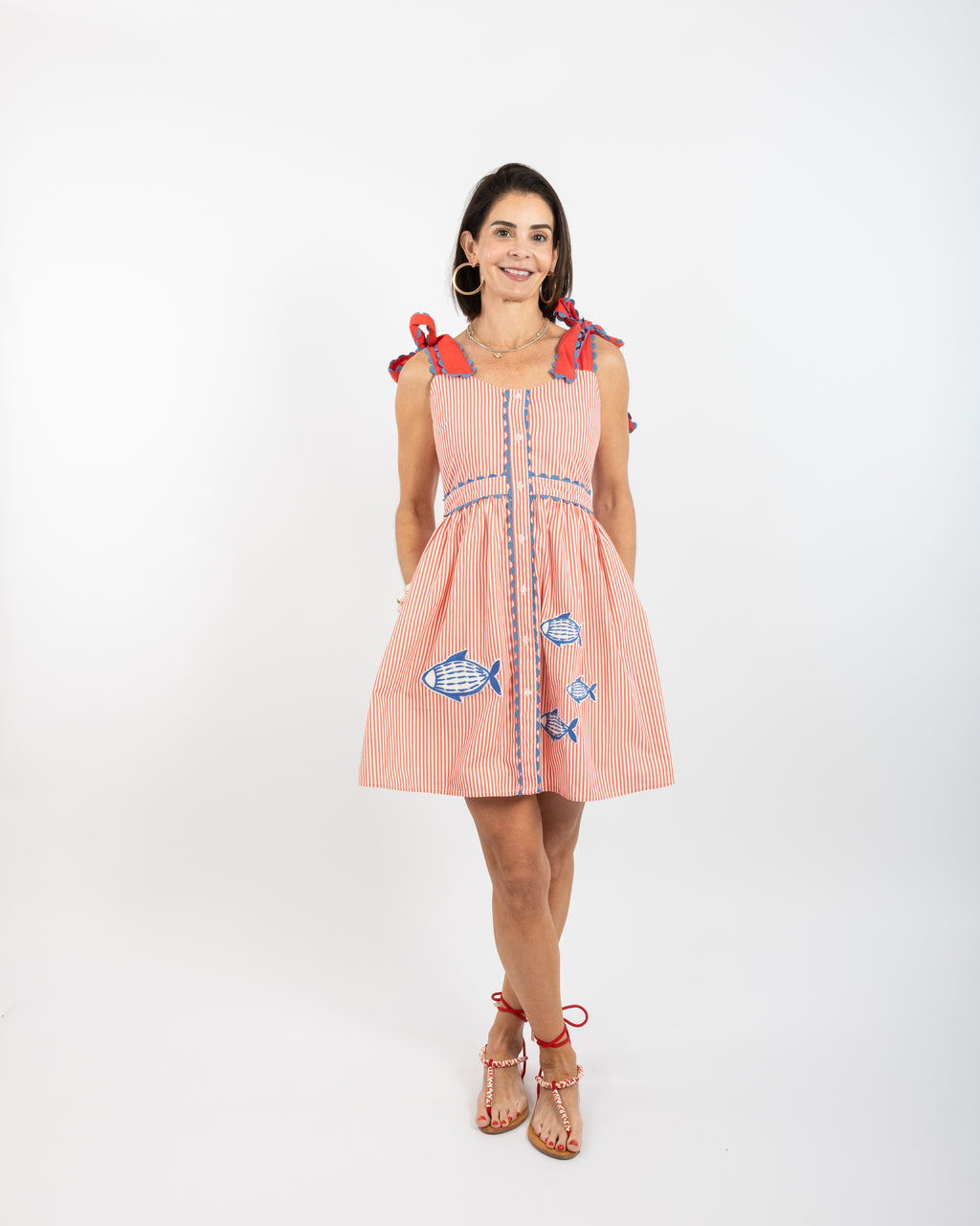 Garland Bree Dress Fish Applique