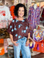 Entro Blue Petal Flutter Sleeve Top