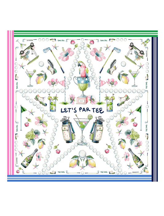 Vilagallo Let's Par Tee Multicolor Golf Print Scarf