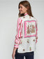 Vilagallo Pink Striped and Leopard Shirt