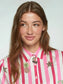 Vilagallo Pink Striped and Leopard Shirt