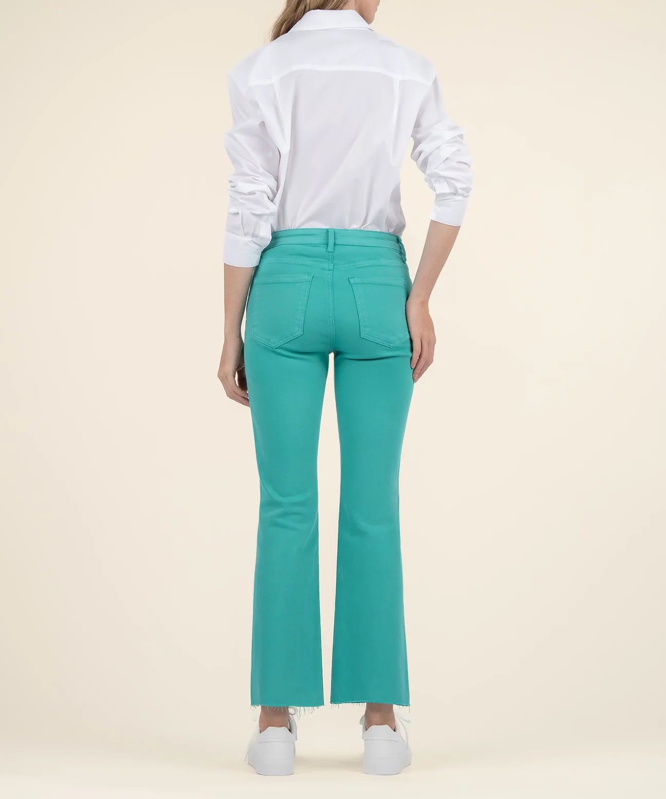 Kut Kelsey High Rise Ankle Flare Turquoise