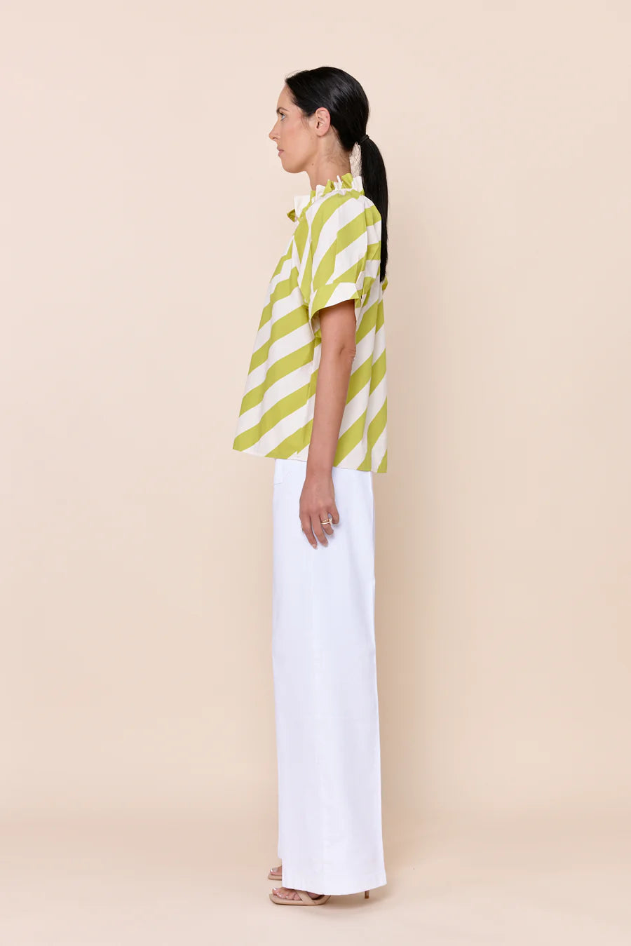 Sofia Blake Top Pistachio Stripes