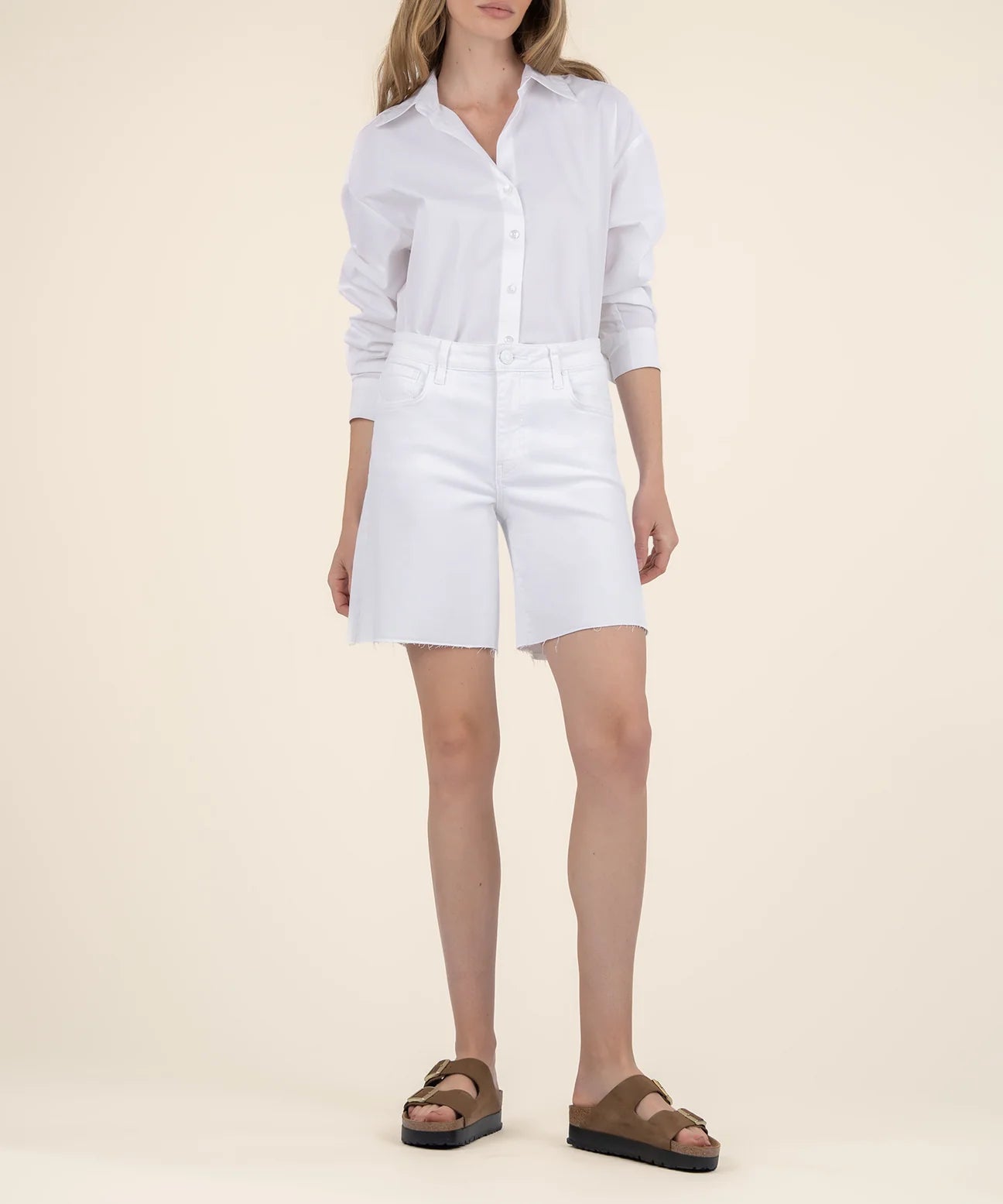 Kut Hailey High Rise Bermuda Optic White