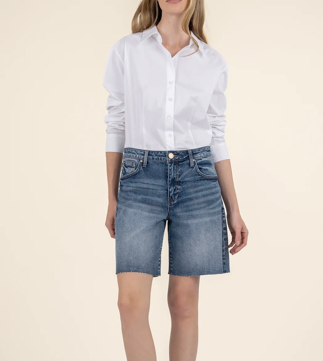 Kut Hailey Hailey High Rise Bermuda Vigor W/Dk Base Wash