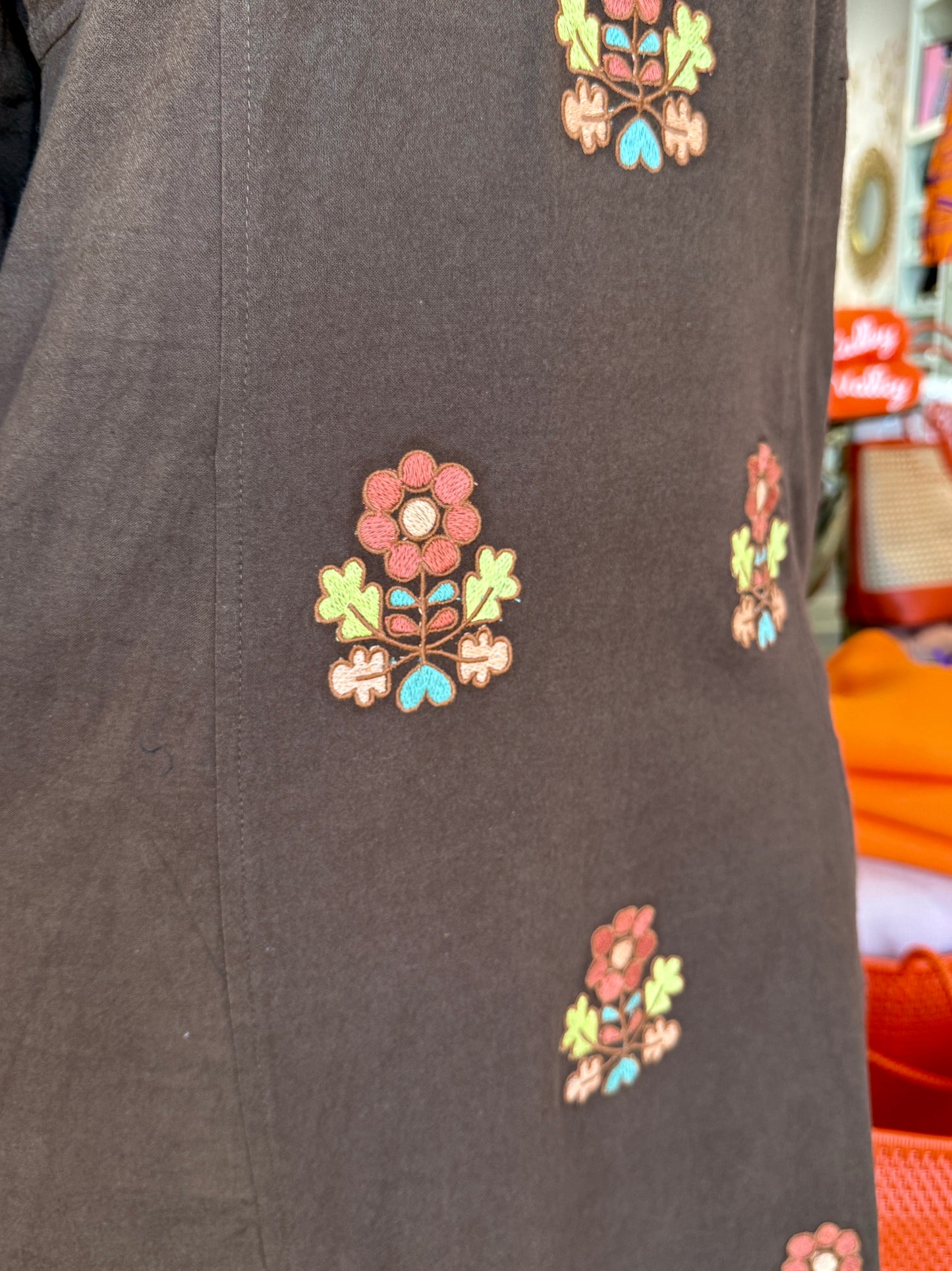 Uncle Frank Kaftan Dress With Folkloric Embroidery