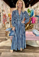 Bindu Lucy Dress Blue Stripes